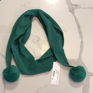 Green Pom Pom Scarf